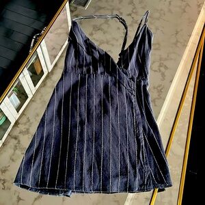 Stripped mini sailor stripes dress with buttons